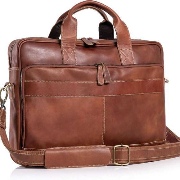 16 Inch Leather briefcases Laptop Messenger Bags for Men and Women - Main Image